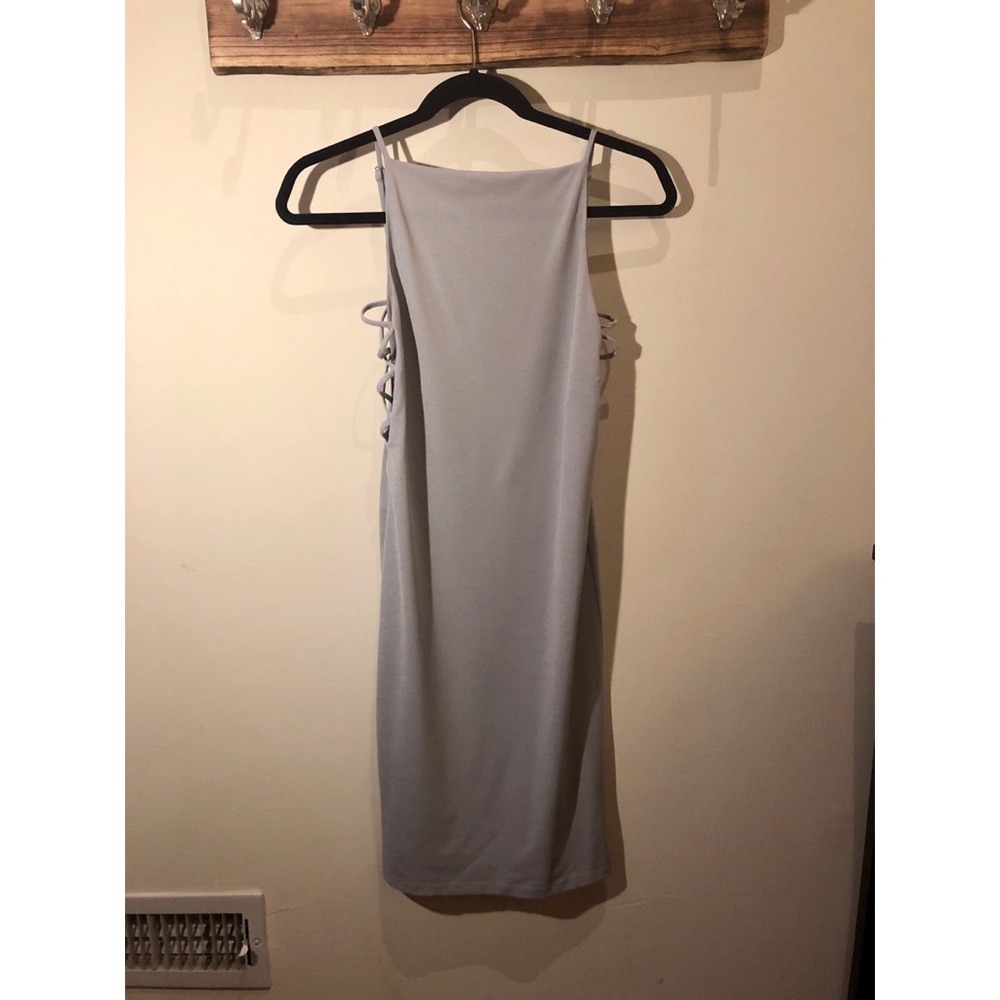 Amazing light gray dress with open sides